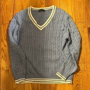 Brandy Melville one size Blue V-Neck Sweater